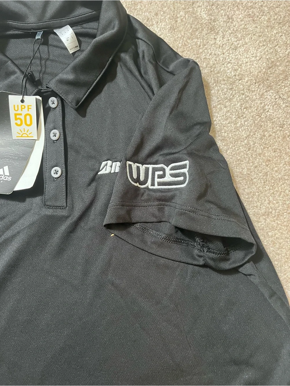 adidas Men’s Black Bridgestone Logo Golf Polo